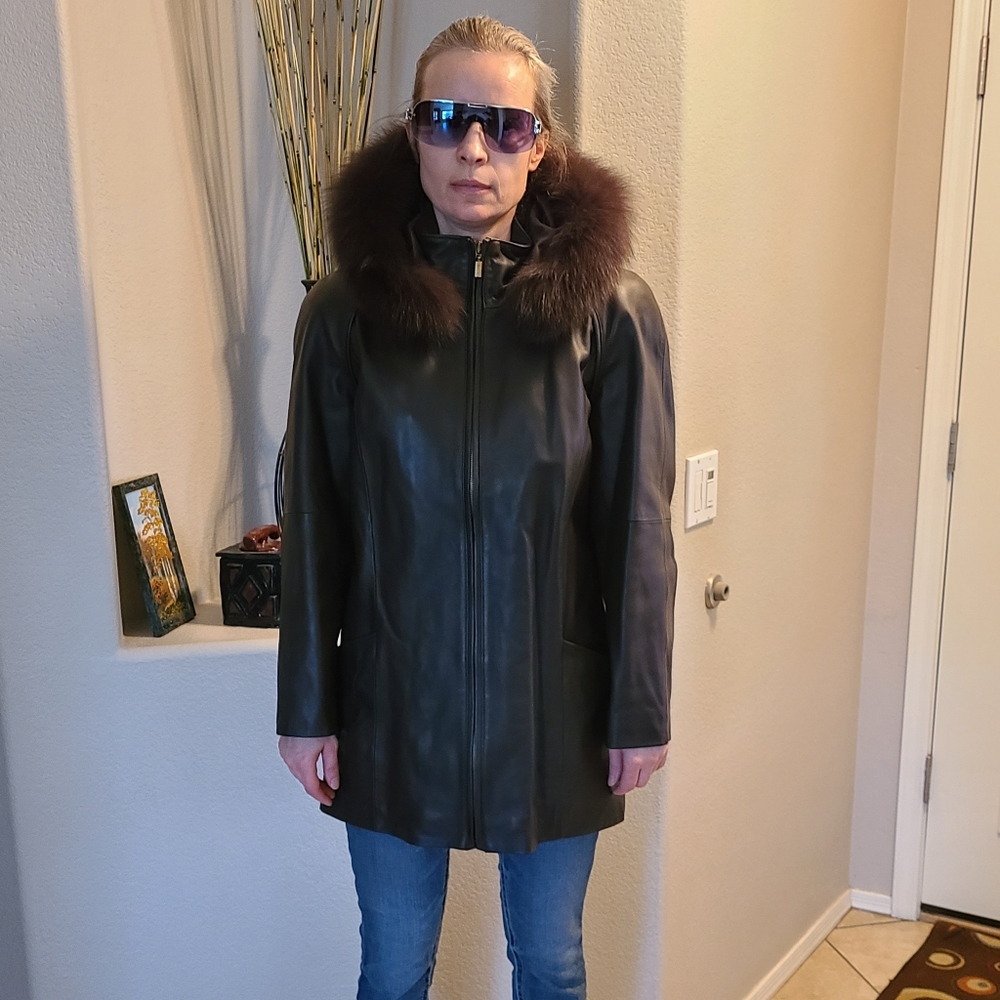 Leather coat
